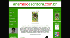 Desktop Screenshot of anamelloescritora.com.br