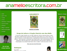 Tablet Screenshot of anamelloescritora.com.br